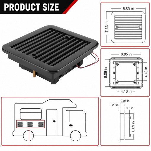 RV One-Way Silent Wind Air Vent with Exhaust Fan