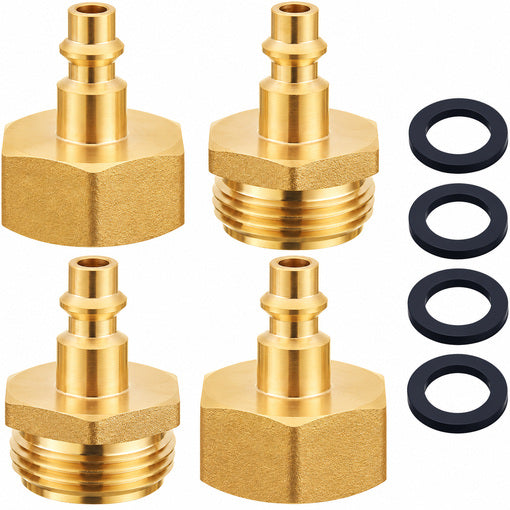 4PCS RV Winterizing Blowout Adapter Set 1/4" QC Plug to 3/4" GHT