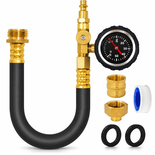 17" Quick Connect RV Winterizing Kit with Pressure Gauge