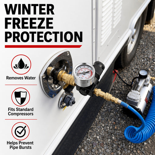 RV Winterization Blowout Kit with Pressure Regulator & Gauge