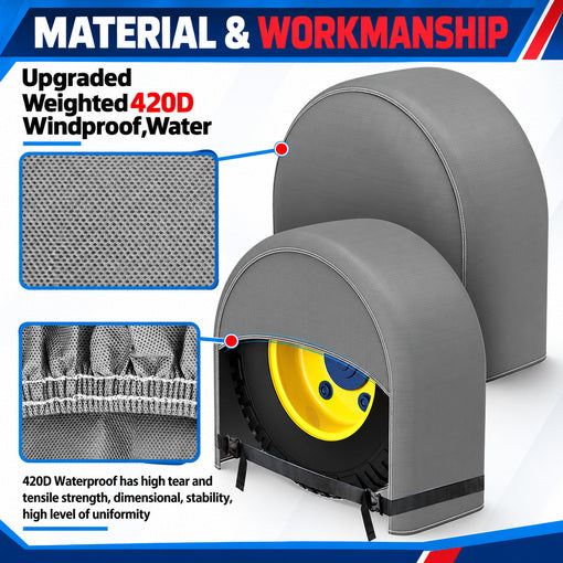 4-Pack RV Weatherproof Wheel and Tire Covers