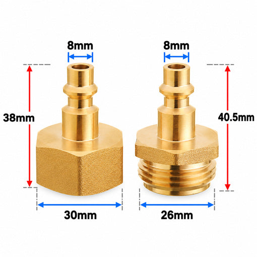 4PCS RV Winterizing Blowout Adapter Set 1/4" QC Plug to 3/4" GHT