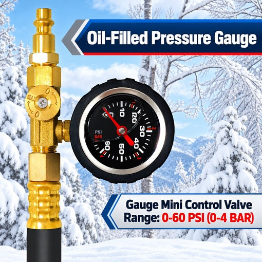 17" Quick Connect RV Winterizing Kit with Pressure Gauge