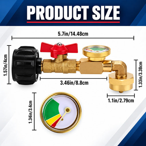 Upgraded Propane Refill Adapter with Valve & Gauge