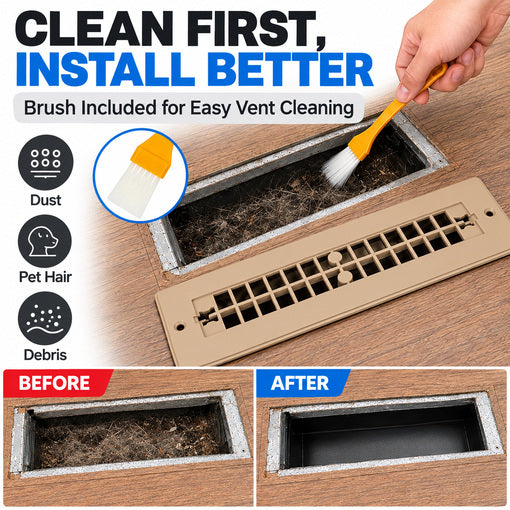 2-Pack Aluminum RV Floor Vent Cover with Magnetic Removable Cover