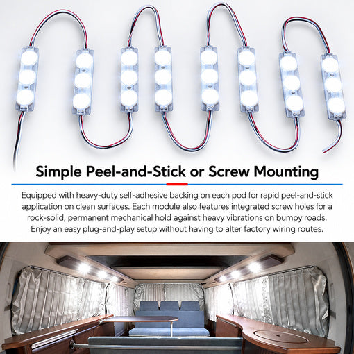 Plug-and-Play 12V 60-LED Interior Van Light Kit