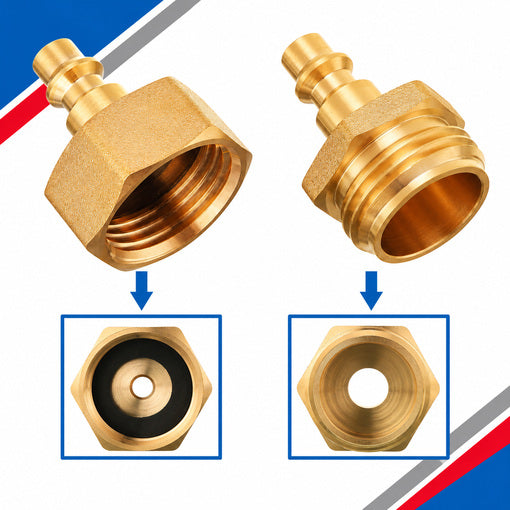 4PCS RV Winterizing Blowout Adapter Set 1/4" QC Plug to 3/4" GHT