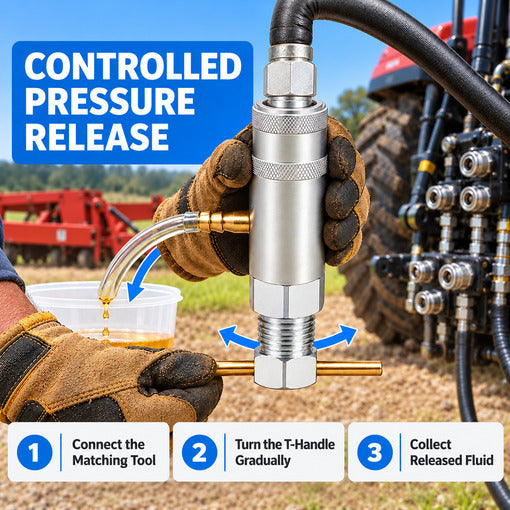 2-Pack 1/2 in Hydraulic Quick Coupling Pressure Relief Tool