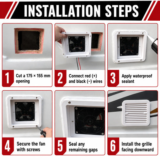RV One-Way Silent Wind Air Vent with Exhaust Fan