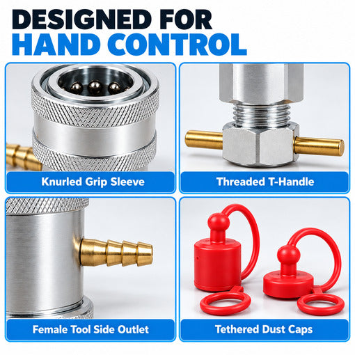 2-Pack 1/2 in Hydraulic Quick Coupling Pressure Relief Tool