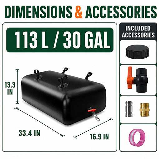 113L/30-Gal Portable Water Bladder Storage