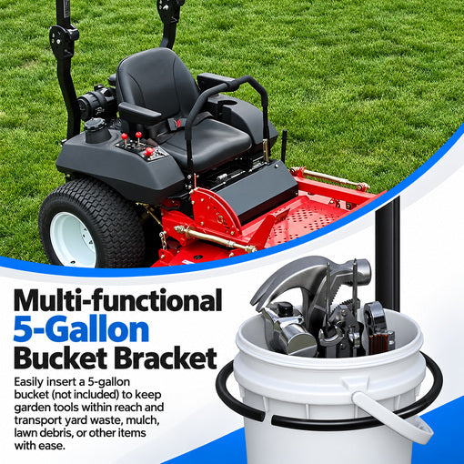 Zero Turn Mower Bucket Holder With Assist Handle