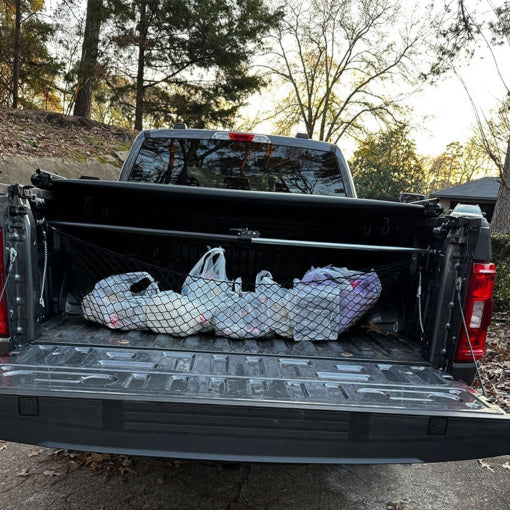 40"-70" Adjustable Heavy Duty Cargo Load Lock Bar with 16" Divider Bar & Storage Net