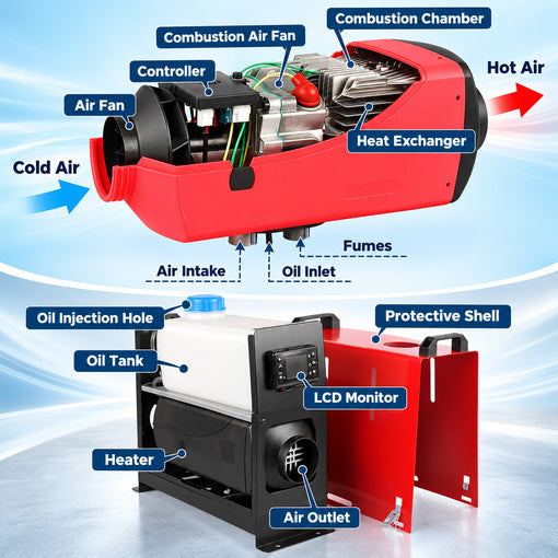 12V 8KW Diesel Air Parking Heater With App Control