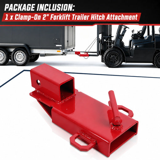 Clamp-On 2" Forklift Trailer Hitch Attachment