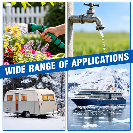 RV Winterizing Hose with Pressure Gauge Control Valve and Blowout Adapters