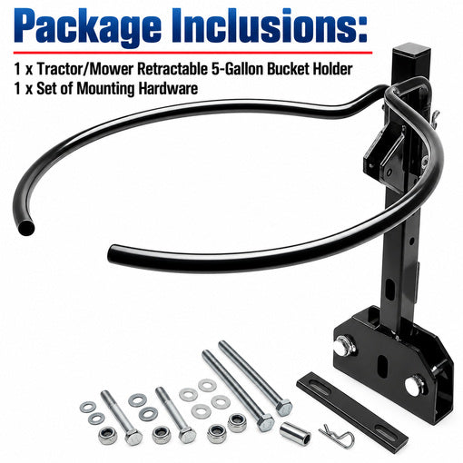 Tractor/Mower Retractable 5-Gallon Bucket Holder