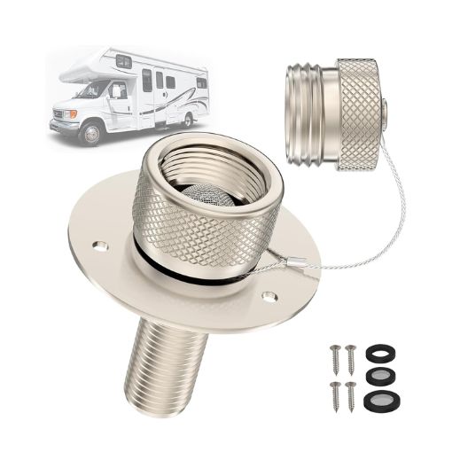 Metal RV City Water Inlet Replacement with Check Valve