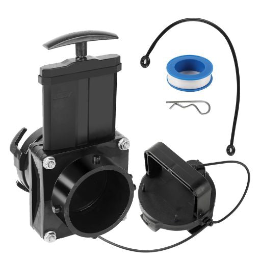 3" RV Waste Valve Body with Sewer Cap