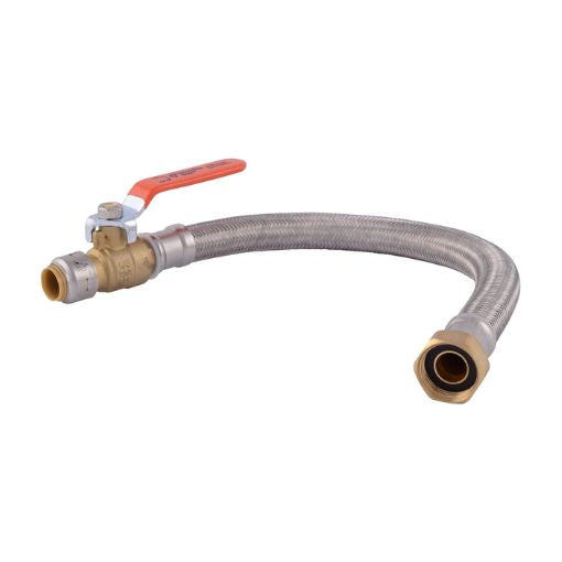 Push-To-Connect Ball Valve Water Heater Connector