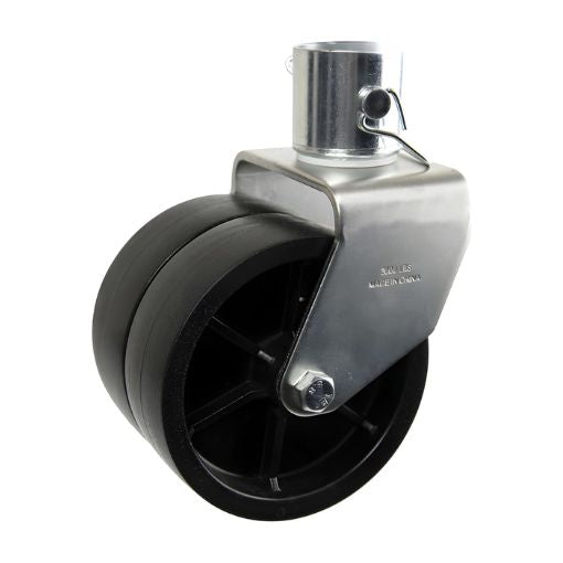 Trailer Swirl Jack Caster Dual Wheel with Pin