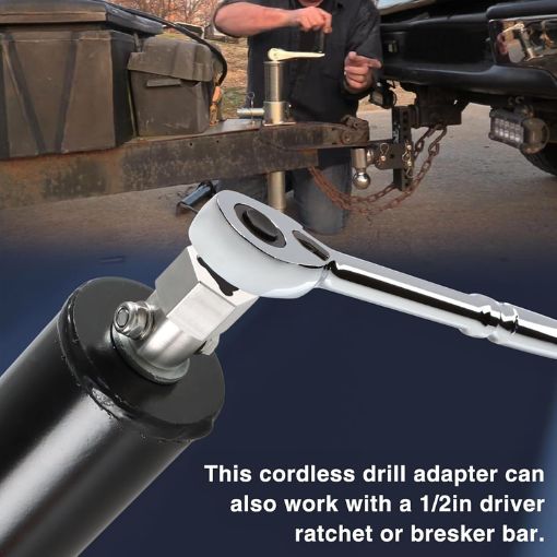 Trailer Jack Crank Handle Cordless Drill Adapter