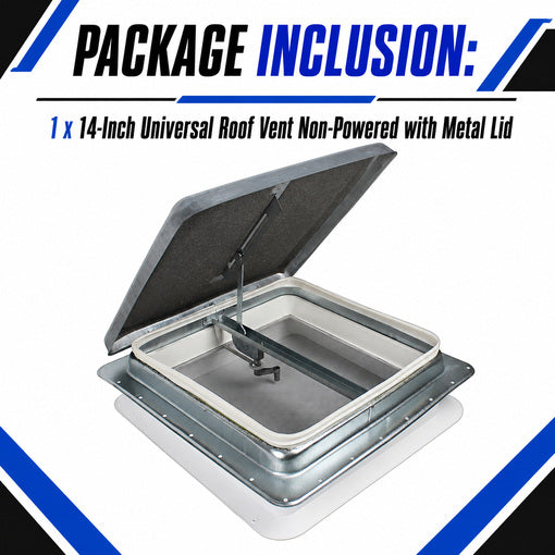 14-Inch Universal Roof Vent Non-Powered with Metal Lid