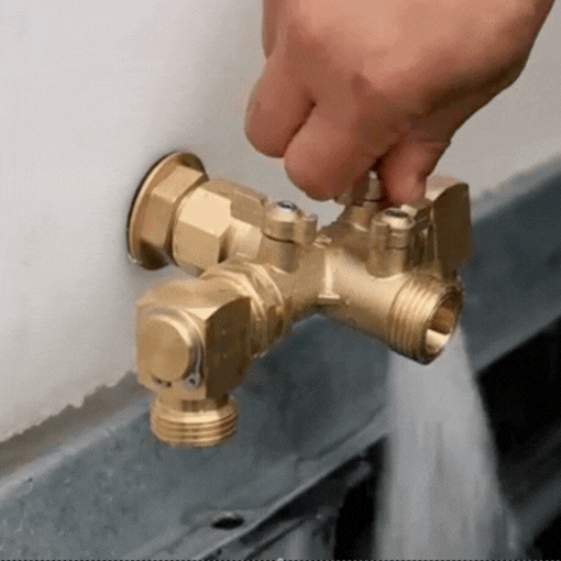 3-Way High Flow Splitter with Swivel Elbow Connector