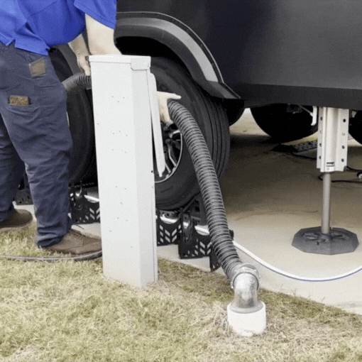 3-in-1 RV Sewer Hose, Water Hose, and Power Cord Support