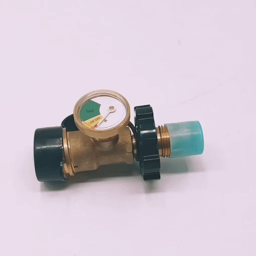 Universal Fit POL Propane Tank Adapter with Gauge
