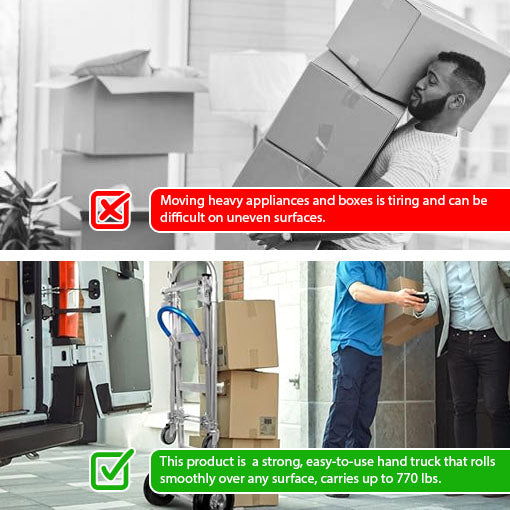 2-in-1 Aluminum Convertible Hand Truck