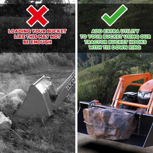 Tractor Bucket Hooks with Tie Down Ring