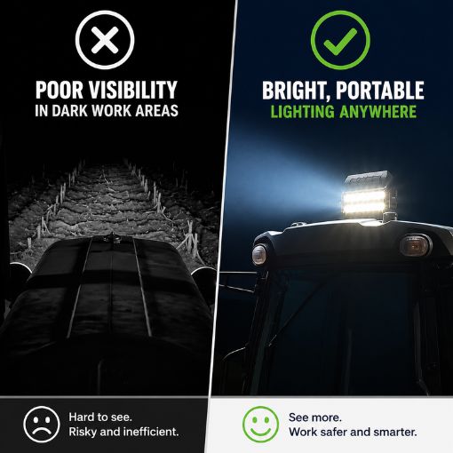 120W Magnetic LED Work Light for Tractors & Mowers