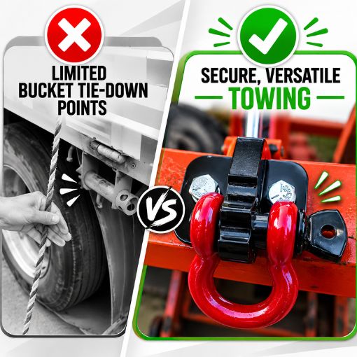 2-Pack 3/8 inch Tractor Bucket Grab Hook with 5/8 inch D-Ring Shackle