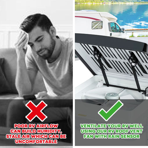 RV Roof Vent Fan with Rain Sensor