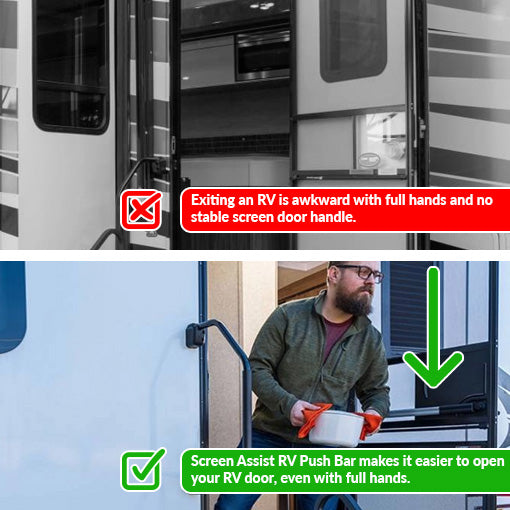 Screen Assist RV Screen Door Push Bar