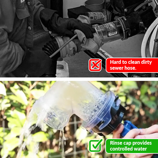 RV Sewer Hose Rinser Cap