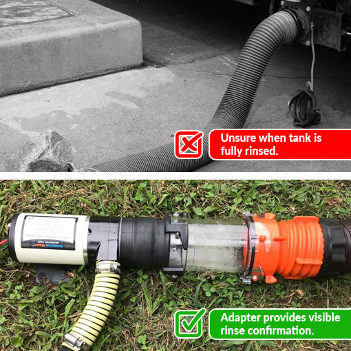 Clear RV Sewage Hose Adapter