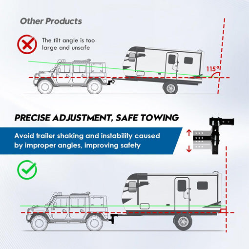 2-in-1 Drop/Rise Trailer Hitch Adapter