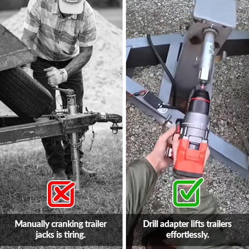 Heavy-Duty Trailer Jack Drill Adapter