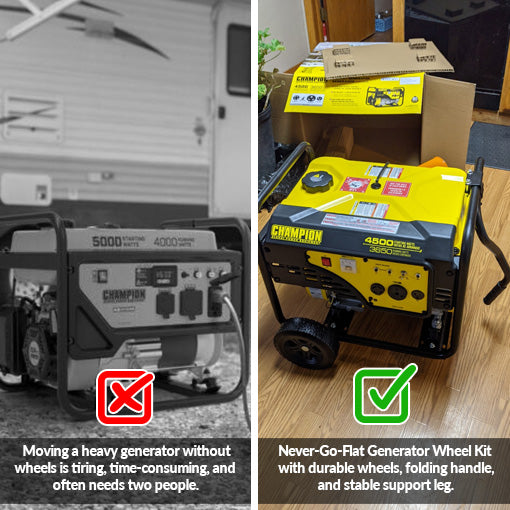 Never-Go-Flat Portable Generator Wheel Kit