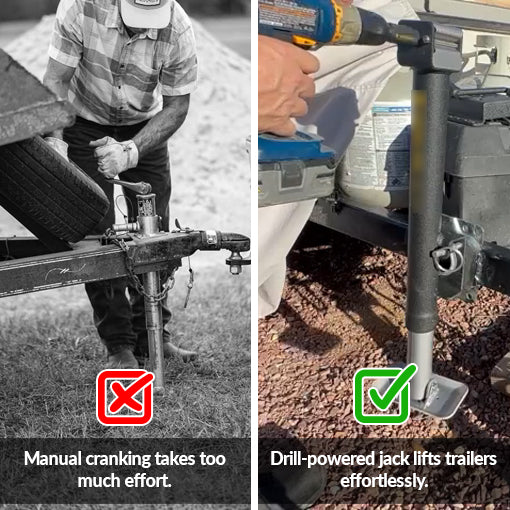 Bolt-On Sidewind Swivel Trailer Jack With Wheel