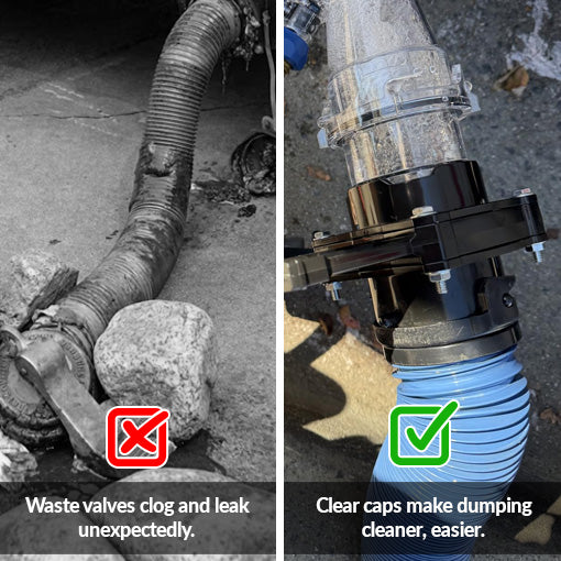 RV 3-inch Clear Waste Valve Sewer Gate