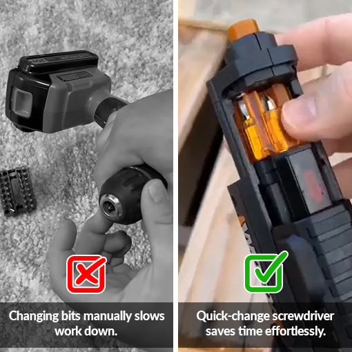 Quick Change Cordless Power Screwdriver Set