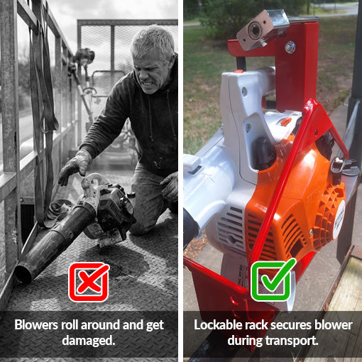 Handheld Blower Rack for Trailer