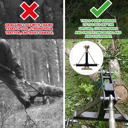 Heavy-Duty 3-Point Log Skidder