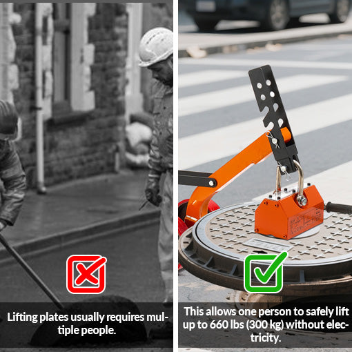 Magnetic Manhole Lid Lifter Dolly