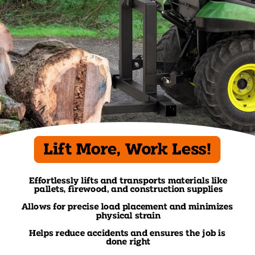 3-Point Hitch Pallet Fork Attachment for CAT 1 Tractor