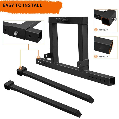3-Point Hitch Pallet Fork Attachment for CAT 1 Tractor