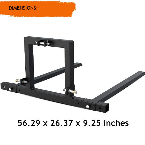 3-Point Hitch Pallet Fork Attachment for CAT 1 Tractor